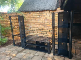 Black glass entertainment center