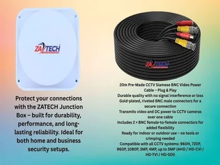 HiLook 4 Channel CCTV Kit 4 Cameras, DVR, ZATECH Cables &amp; Junction Boxes