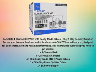 Hilook 4 Channel Cctv Kit 4 Cameras, Dvr, Zatech Cables & Junction Boxes