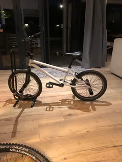 White and black custom Bmx