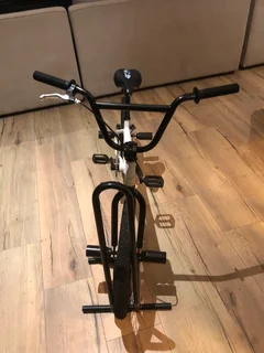 White and black custom Bmx