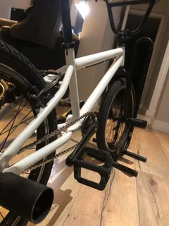 White and black custom Bmx