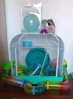 Large hamster cage with accessories