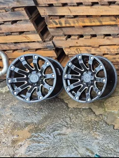 BLACK RHINO RIMS- SET OF 4- good condition