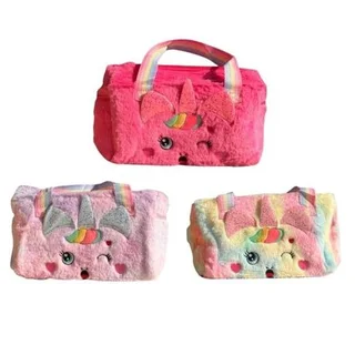 UNICORN Plush Handbag -Kid Cute Carry Bag -Blue