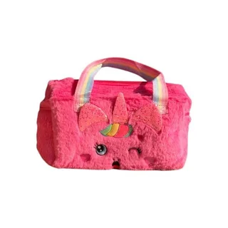 Unicorn Plush Handbag -kid Cute Carry Bag- Red