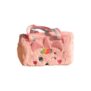 Unicorn Plush Handbag -kid Cute Carry Bag White