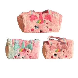 UNICORN Plush Handbag -Kid Cute Carry Bag White