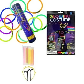Premium 100 Pieces Glow Sticks Bracelets And Glow Costume Neon Light Combo