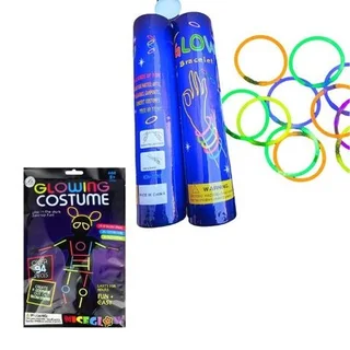 Premium 100 Pieces Glow Sticks Bracelets And Glow Costume Neon Light Combo