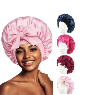 Jumbo Satin Bonnet with Bow - 6 Pack