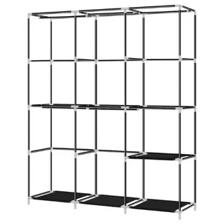 Portable Fabric Wardrobe Closet Large Capacity Clothes Rack with Shelves