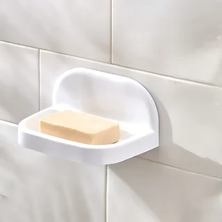 2-Piece Bathroom Accessory Set - Toothbrush Holder &amp; Soap Dish Organizer