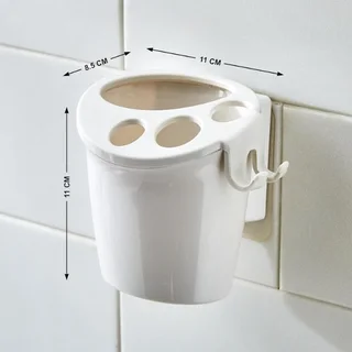 2-Piece Bathroom Accessory Set - Toothbrush Holder &amp; Soap Dish Organizer