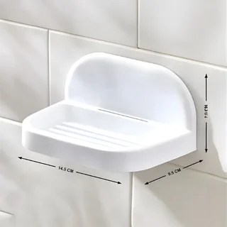 2-Piece Bathroom Accessory Set - Toothbrush Holder &amp; Soap Dish Organizer