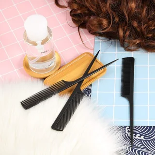Black 3-Piece Hair Comb Set - Fine &amp; Tail Combs
