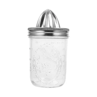 Glass Drink Dispenser with Metal Stand &amp; Citrus Juicer Set