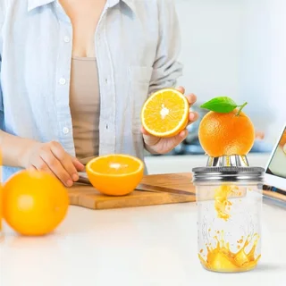 Glass Drink Dispenser with Metal Stand &amp; Citrus Juicer Set