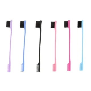 Edge Brush Set - 6-Pack Dual-Sided Hair Edge Control Brushes for Baby Hairs