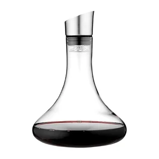 Premium Glass Wine Decanter with Stainless Steel Pourer - 2.5 L