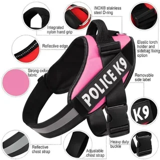 Police K9 Adjustable Dog Harness - Small - Pink