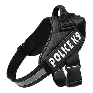 Police K9 Adjustable Dog Harness - Extra Large - Black
