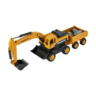 Construction Toy Truck Set with Excavator, Dump Truck and Rocks - Educational