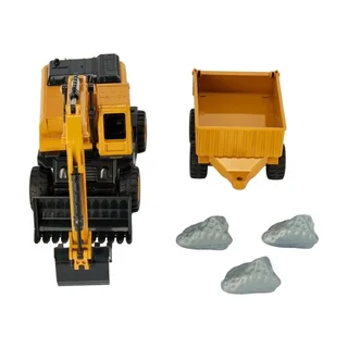 Construction Toy Truck Set with Excavator, Dump Truck and Rocks - Educational