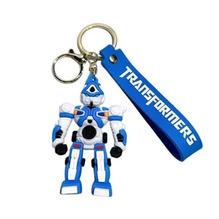 3D Transformers Keyring Keychain Pendant - White