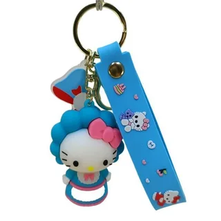 Hello Kitty Keychains - Backpack Car Key Ring Animation Key Chain - Blue