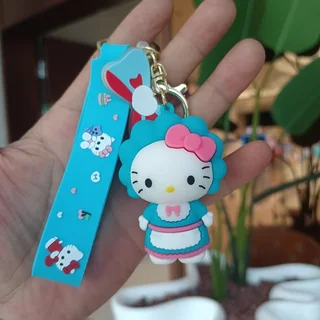 Hello Kitty Keychains - Backpack Car Key Ring Animation Key Chain - Blue