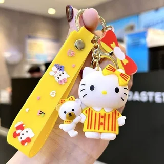 Hello Kitty Keychains - Backpack Car Key Ring Animation Key Chain - Yellow