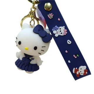 Hello Kitty Keychains - Backpack Car Key Ring Animation Key Chain - Purple