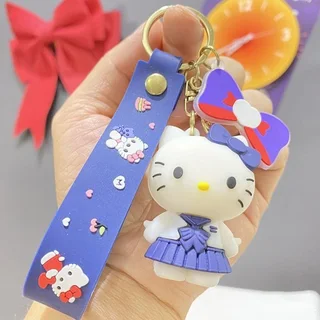 Hello Kitty Keychains - Backpack Car Key Ring Animation Key Chain - Purple