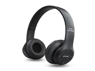 P47 On-Ear Wireless Bluetooth Portable Headphones - Black