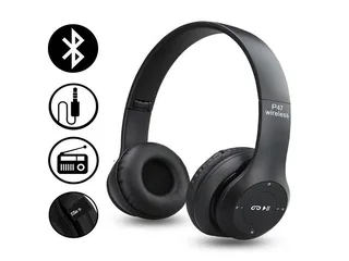 P47 On-Ear Wireless Bluetooth Portable Headphones - Black