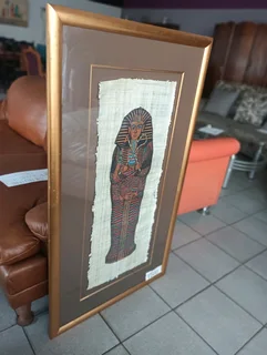 Egyptian paper art framed glass painting