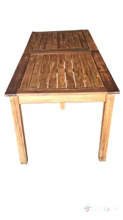 Teak  patio table size 200 cm long by  84 cm wide