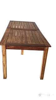 Teak  patio table size 200 cm long by  84 cm wide