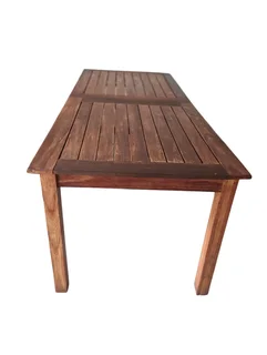 Teak  patio table size 200 cm long by  84 cm wide