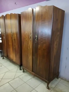 Kiaat solid wood Ball and claw feet stand  wardrobes