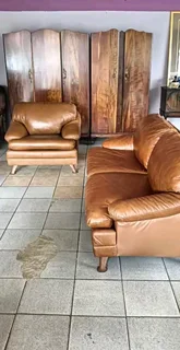 Genuine leather classic couches 2 and one seater