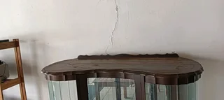 Imbuia ball and claw feet Glass Display Cabinet