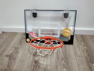 Indoor basketball hoop with ball and pump included, pristine like new condition