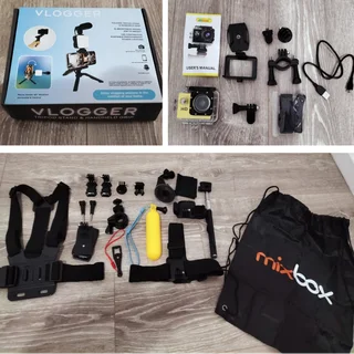 3 sets including vlogger kit, go pro mounts and action camera set