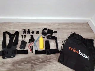 3 sets including vlogger kit, go pro mounts and action camera set