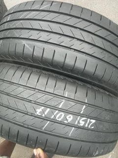2x 215/60/R17 BRIDGESTONE ALENZA TYRES 98%THREAD LIFE CALL NATAL 0688190717