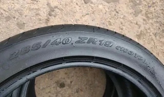 2X 285/40/R19 PIRELLI P ZERO TYRES 95% THREAD LIFE CALL NATAL 0688190717