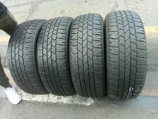 4X 265/65/R17 BRIDGESTONE DUELER TYRES 95%THREAD LIFE CALL NATAL