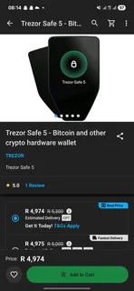 Trezor Safe 5 - Bitcoin and other crypto hardware wallet